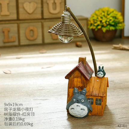 可爱龙猫书桌小摆设创意家居客厅房间卧室床头柜少女心装饰品摆件