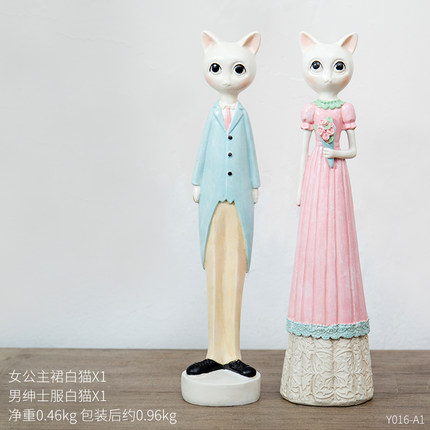 创意家居可爱猫书桌电视柜摆设温馨儿童房间卧室少女心装饰品摆件