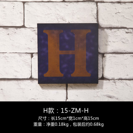 创意英文字母木板画挂画客厅壁饰墙饰咖啡厅无框画酒吧装饰品壁挂