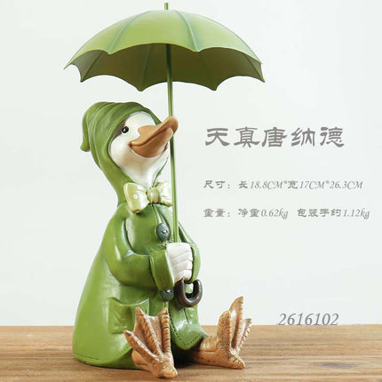 创意欧式鸭子装饰品摆件家居客厅儿童房间卧室电视柜工艺品小摆设