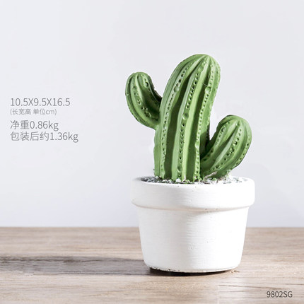 创意小清新仙人掌多肉仿真植物盆栽客厅办公室桌面绿植装饰品摆件