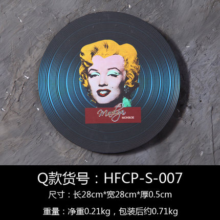 客厅墙面软装饰品复古黑胶唱片木板画壁挂创意酒吧墙挂墙饰小挂件