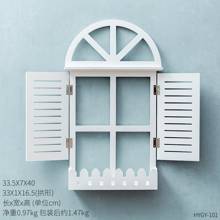 美式乡村创意假窗户壁挂服装店餐厅墙面墙壁装饰品奶茶店墙上挂件