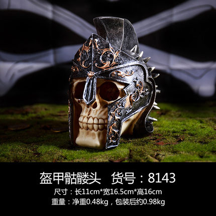 复古骷髅头模型摆设创意酒吧KTV网咖柜台服装店装饰品办公桌摆件