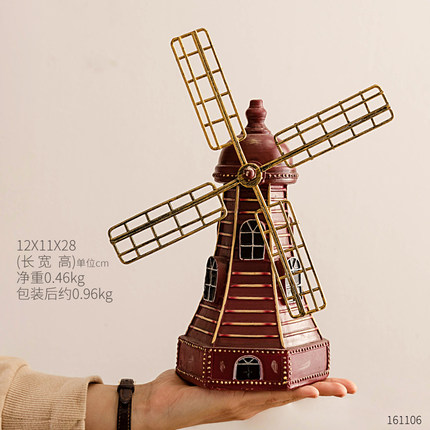 创意欧式风车储蓄罐桌面装饰品摆件家居儿童房间电视柜工艺小摆设