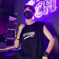 Áo thun cotton tay áo thấm mồ hôi thể thao giản dị nam nữ áo vest OVERSIZE thả lỏng cổng hoang - Áo vest cotton áo khoác nam giả vest