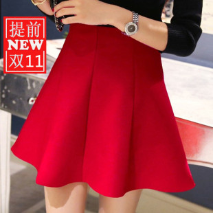 显瘦大码 女a字裙短裙修身 高腰拼接伞裙半身裙子 韩版 2025秋冬新款