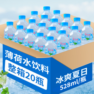 沱江源薄荷水528ml*20瓶整箱商用批发清凉夏季风味饮料瓶装便携