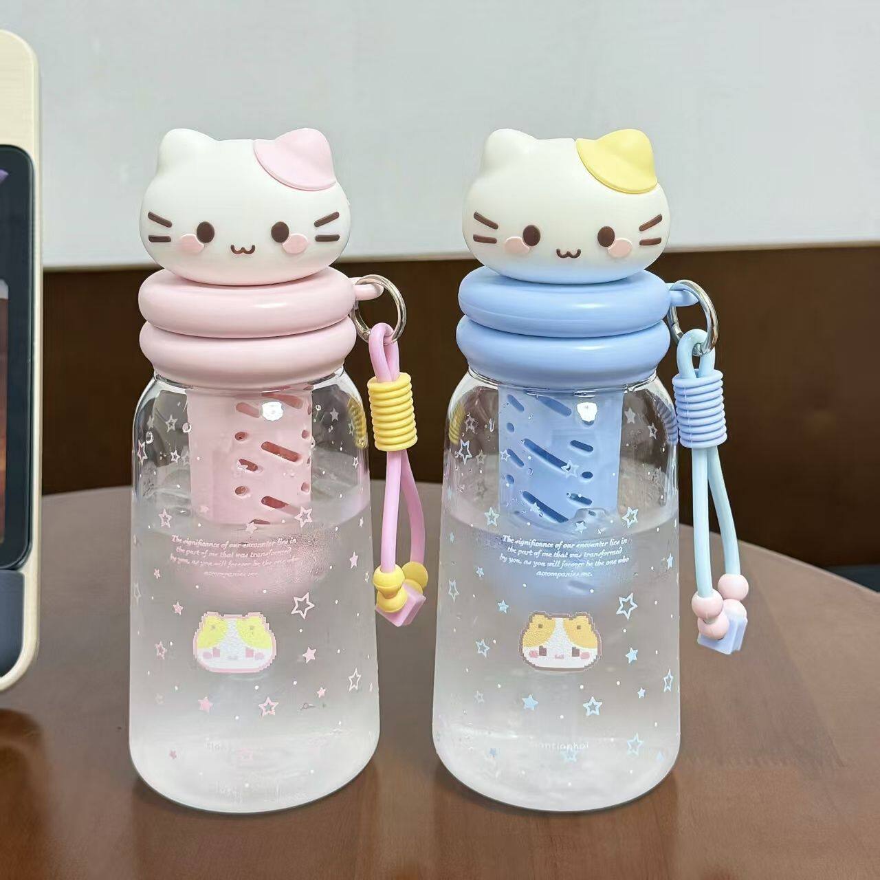 猫咪Tritan防漏耐高温吸管杯