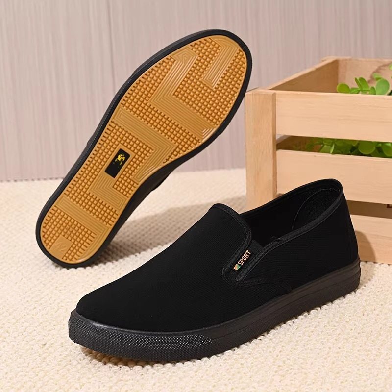 帆布鞋黑色男女军训解放鞋防滑舒适透气轻便耐磨一脚蹬布鞋工作鞋