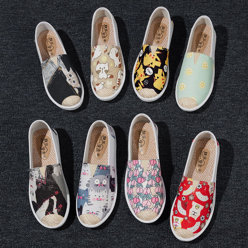 布鞋女2025年新款休闲超软练车春秋软底渔夫老北京一脚蹬夏帆布鞋