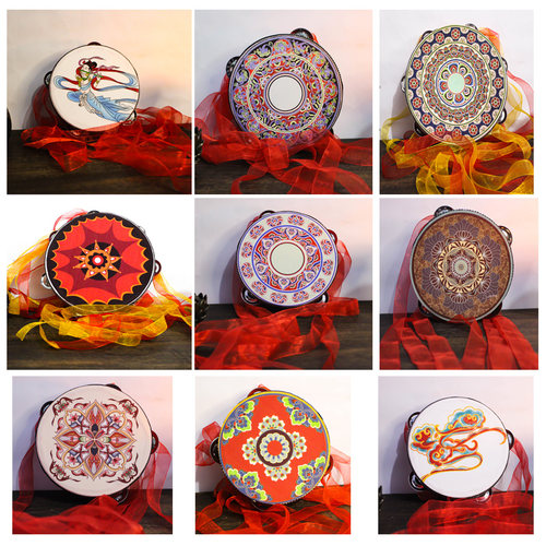 儿童铃鼓手摇鼓敦煌节日演出舞蹈