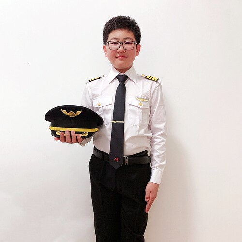 儿童中国机长飞行员演出服套装