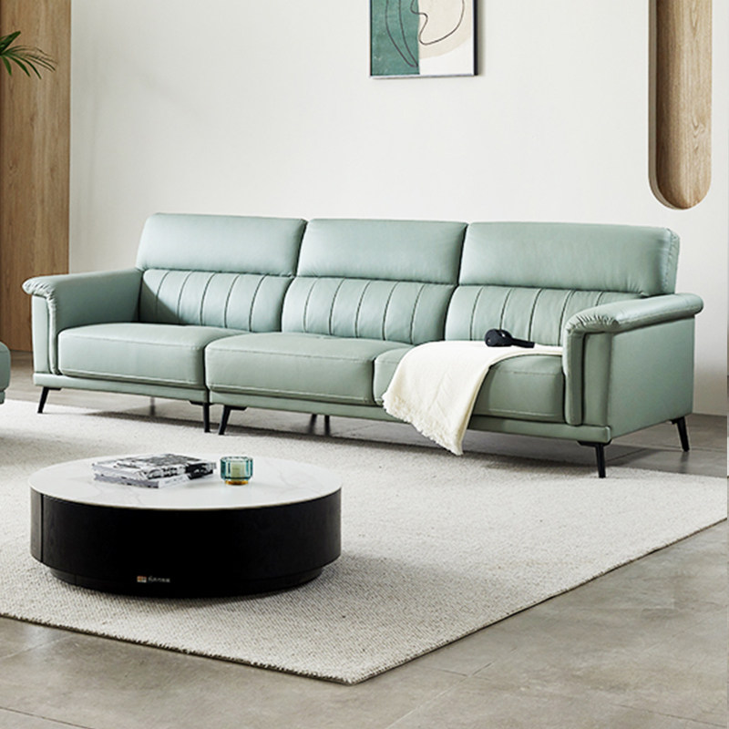 南方家居轻奢简约真皮沙发头层牛皮小户型客厅三人位直排沙发组合