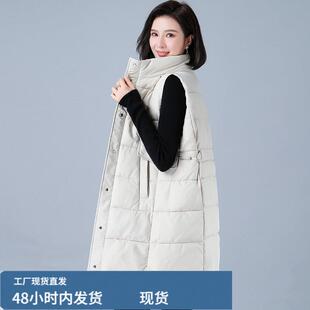 秋冬羽戎檰马夹女2022年冬季新款百搭外套短款加厚中长款马甲背心