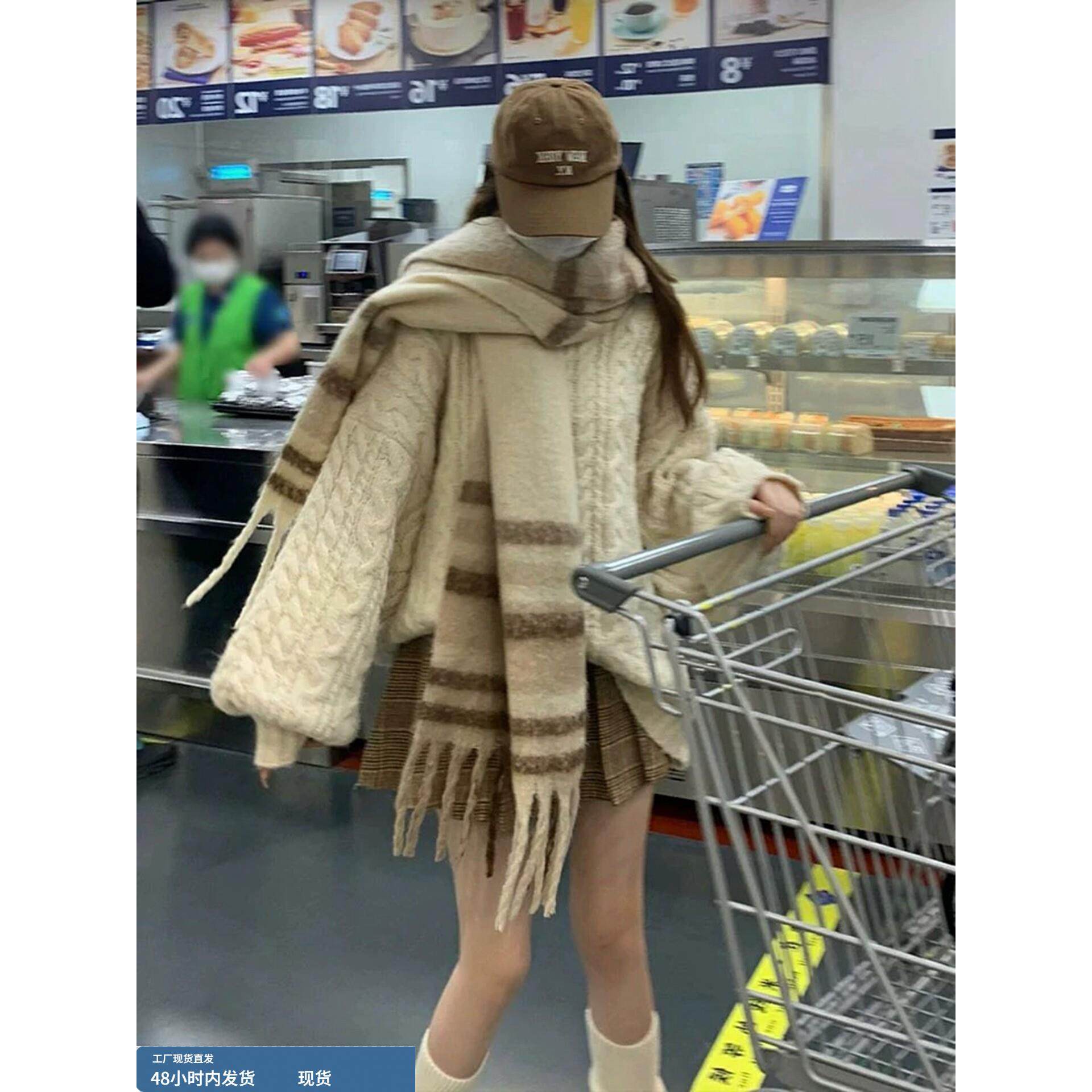 韩系覆古加厚麻花毛衣女秋冬穿搭慵懒高级感宽松针织衫小个子上衣