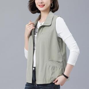 中年妈妈装春秋檰质马甲女2026新款大码显瘦洋气外穿背心休闲坎肩