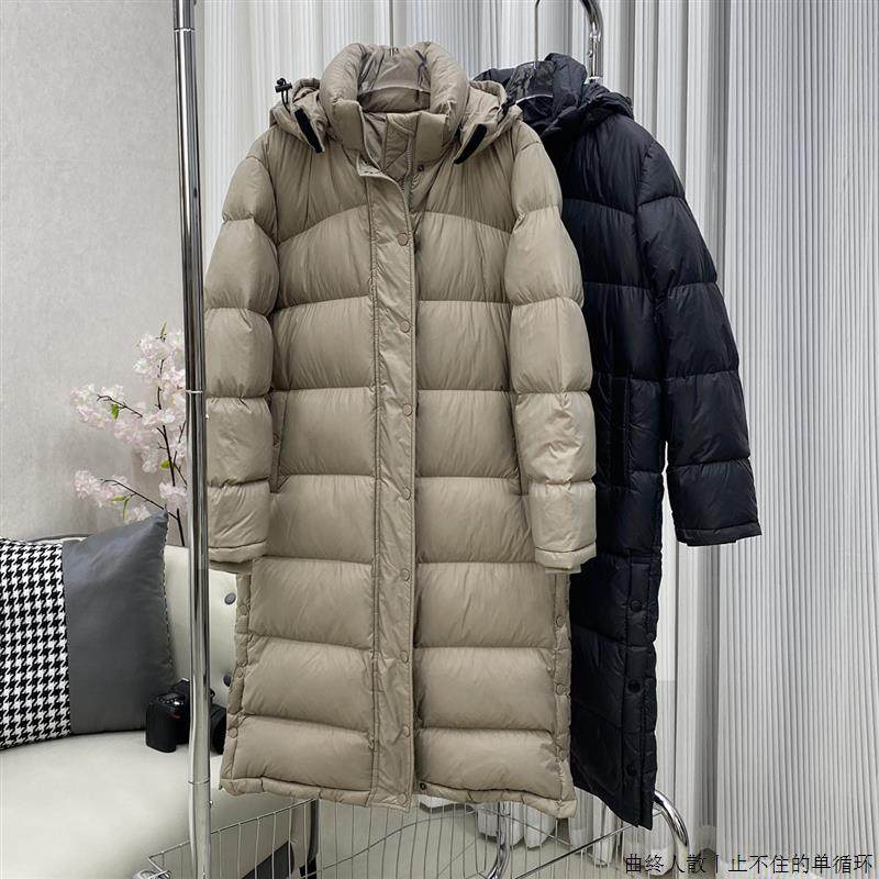 牛货90白鹅绒羽绒服女泡芙过膝加长款连帽外套2024年新款tna超厚