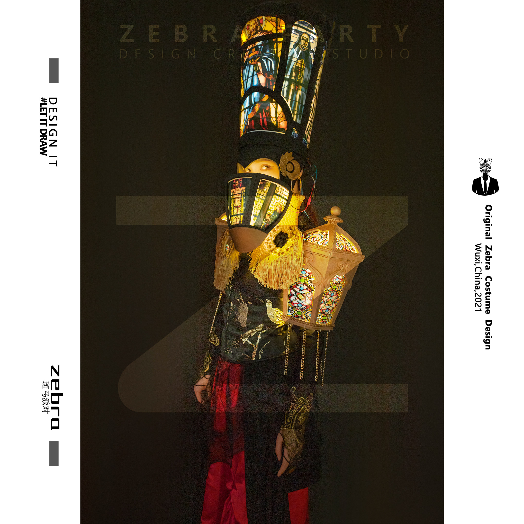 【斑马派对】dj巴黎圣母院路灯创意造型复古万圣节教父gogo演出服