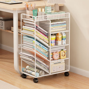 桌下置物架带轮书架可移动小推车学生教室书桌旁放书本多层收纳层