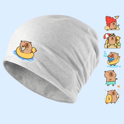 卡皮巴拉可爱水豚君卡通包头帽