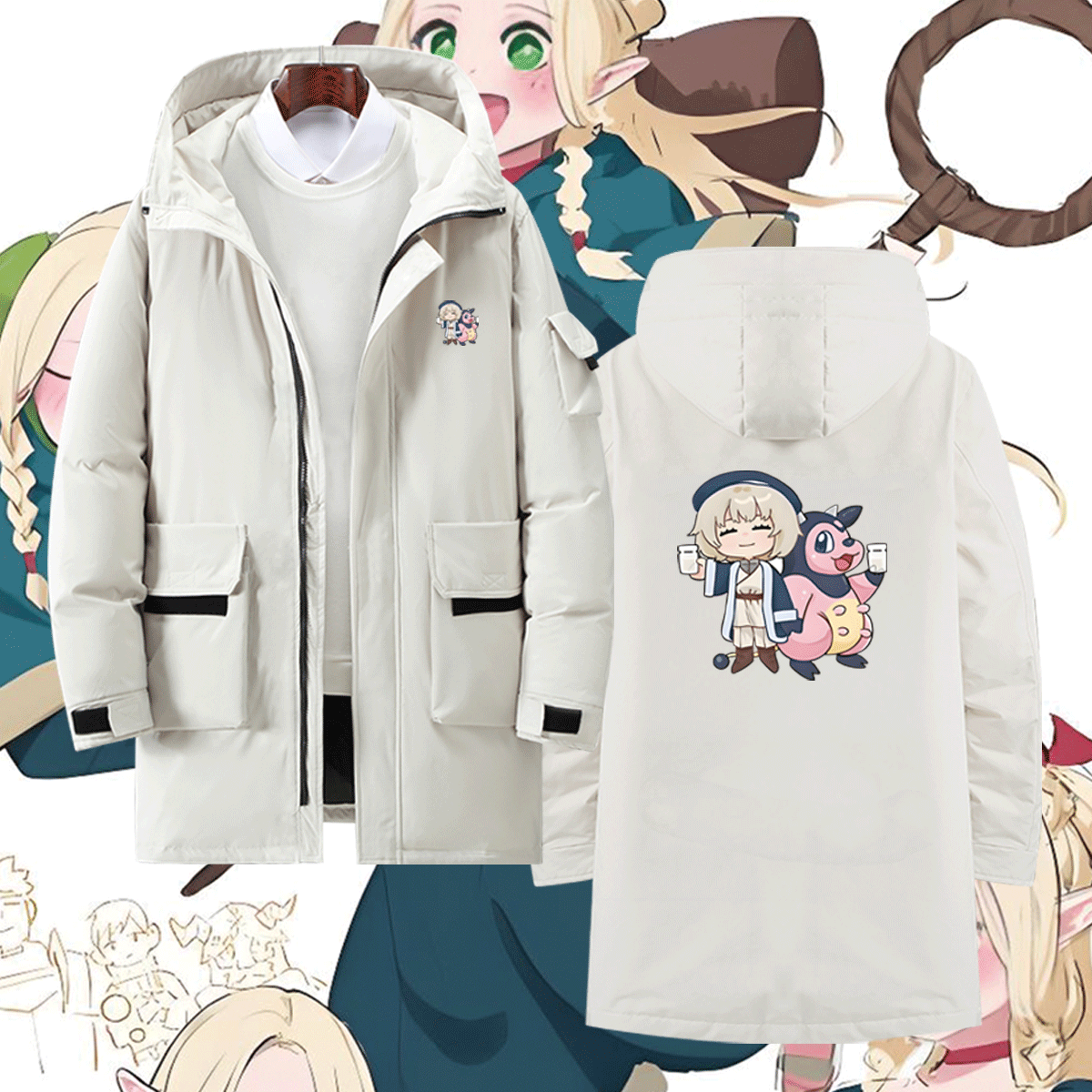 迷宫饭联动宝可梦动漫羽绒服