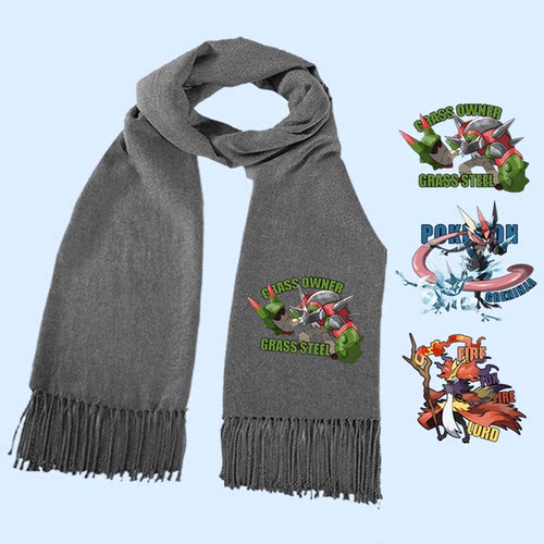 神奇宝贝甲贺忍蛙周边仿羊绒围巾