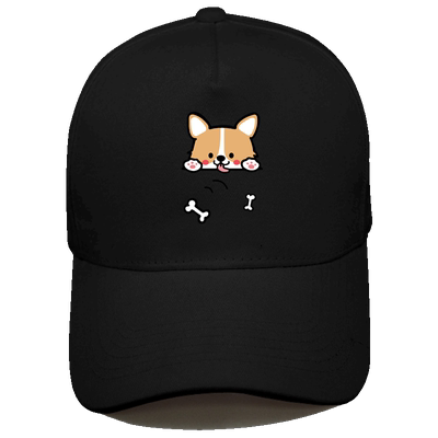 路柯基屁屁宠物狗卡通Q版男女情侣学生定制夏季遮阳鸭舌棒球帽子