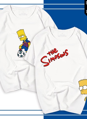 动漫辛普森一家男女The Simpsons上衣服纯棉短袖可定制半袖T恤衫