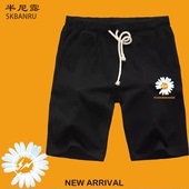 定制短裤 2020夏季 GD小雏菊男国潮个性 黑色休闲卫裤 新款 权志龙同款