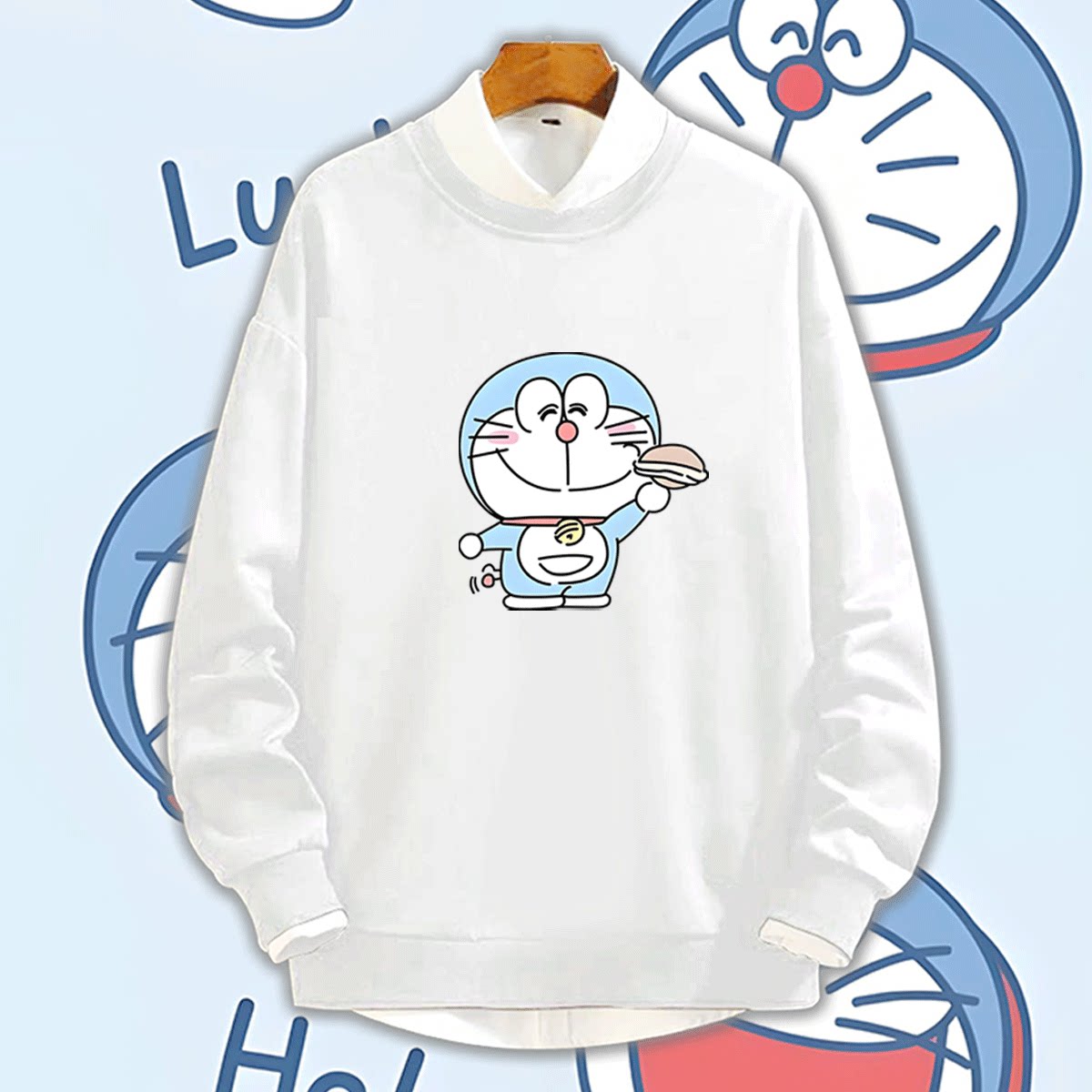 哆啦a梦叮当猫动漫周边圆领卫衣