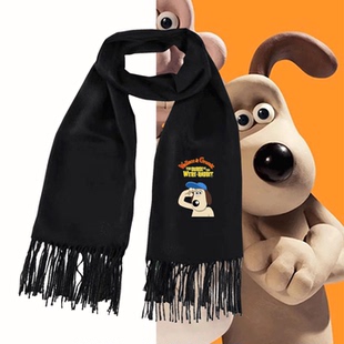 Wallace&Gromit掌门狗卡通运动男女情侣可定制秋保暖围脖披肩围巾