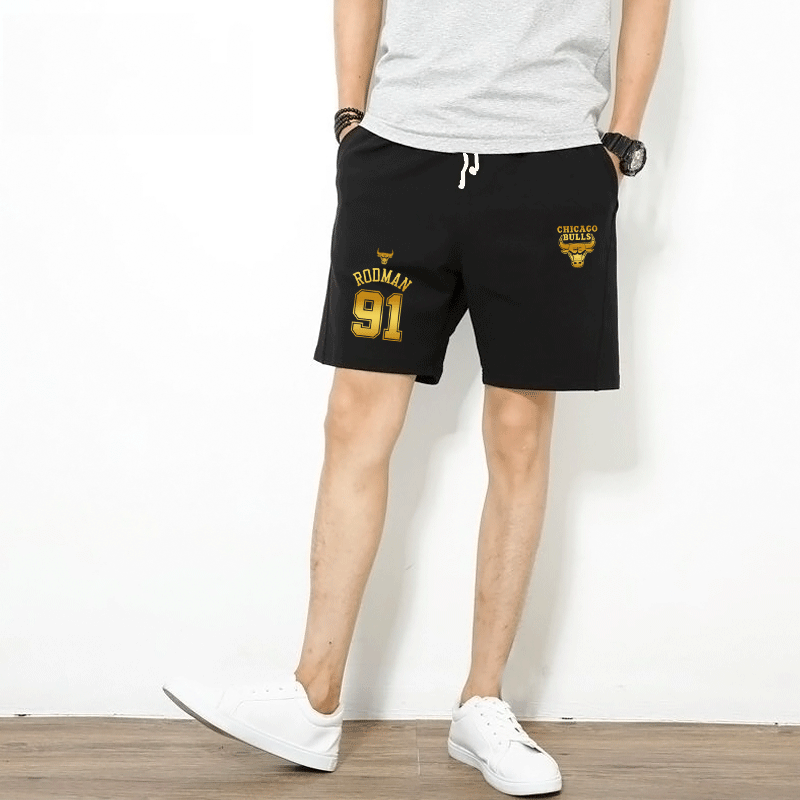 夏季罗德曼训练服烫金五分裤定制