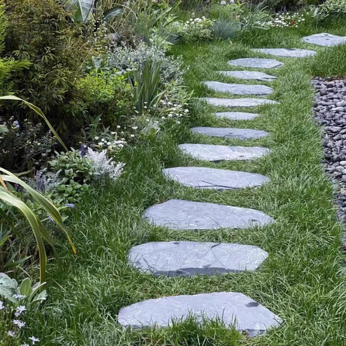 青石板踏步花园草坪户外防滑庭院