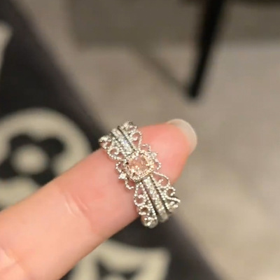 瑞士Francesca新款锆石圆形开口戒指法式简约食指戒个性气质轻奢