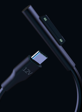 surface充电线pd快充type-c转微软pro6电源15v线Pro5/Pro4/3/5/7/book2/GO平板电脑二合一12V磁吸诱骗器