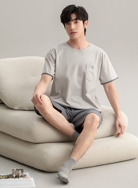 【7A抗菌】纯棉睡衣男士夏季短袖2026新款男生休闲家居服两件套装