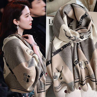 空调房办公室披肩外搭2023新款 围巾毛毯护颈高级感两用百搭 女夏季