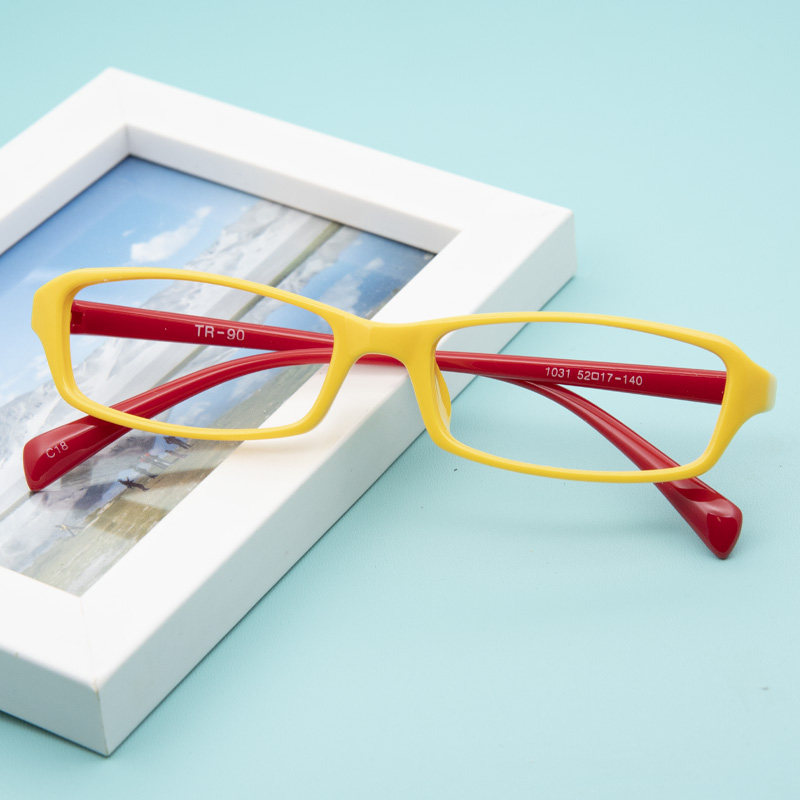 无镜片近视窄框眼镜框架女款黄色紫色彩色tr90小扁框玳瑁色超轻便