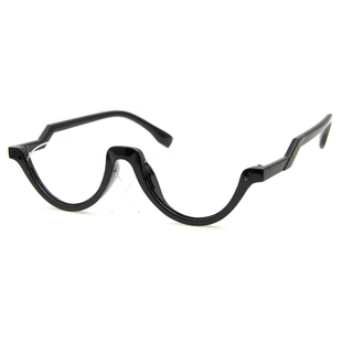 无镜片眼镜框架黑色下半框反框倒框男女式二次元风cos动漫装饰