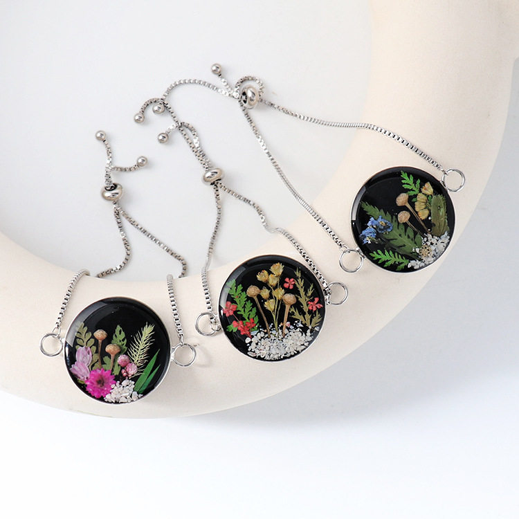 森系真花干花手链滴胶工艺品