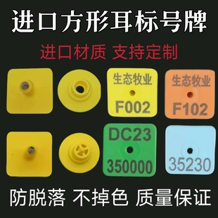 进口猪用方形耳标号牌小猪方耳牌羊用耳标种猪耳标牌方形羊耳号牌