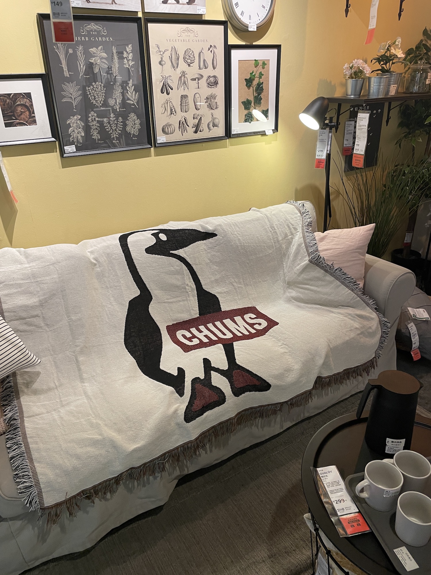 企鹅布置简约个性装饰拍照棉线纺织线毯床头毯盖毯铺沙发垫子毯子 居家布艺 沙发垫 原图主图