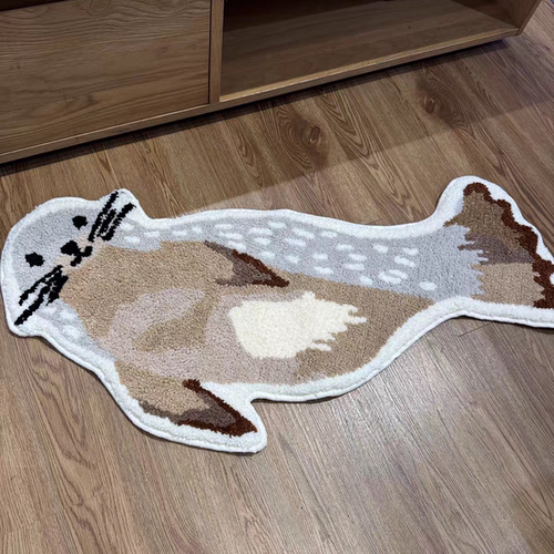 海豹地毯卧室床边毯客厅沙发毯子北欧ins风挂毯背景墙布艺簇绒