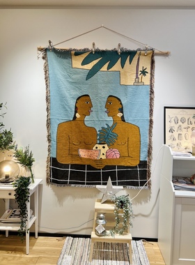 美国订单非洲女人bfgf Parallel Movements 文艺休闲毯挂毯艺术毯