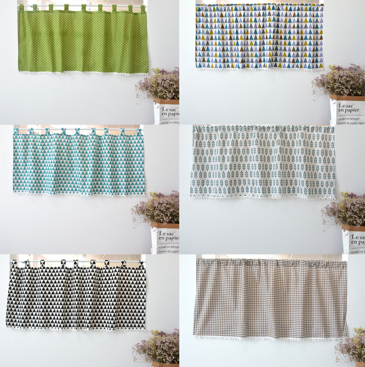 棉麻防尘卫生间布艺小窗帘可定制