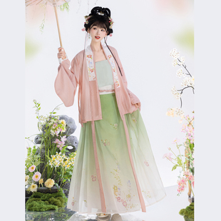 池秋记汉服 【翠微】明制汉服对交穿上衣马面裙日常春夏短衫套装