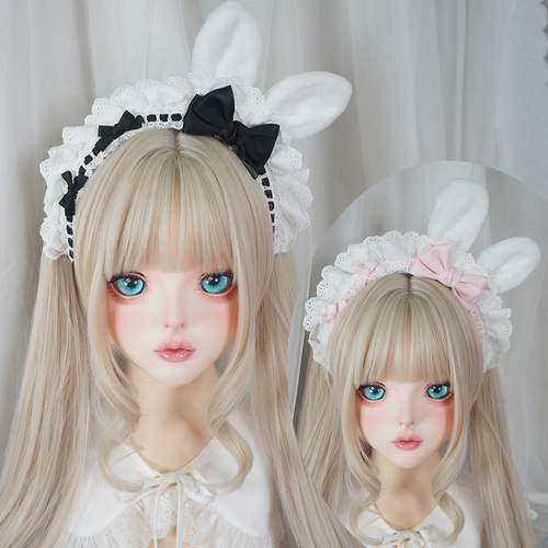 兔耳朵花边蝴蝶结发箍洛丽塔发饰