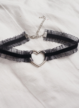 蕾丝女日系原宿风爱心项链