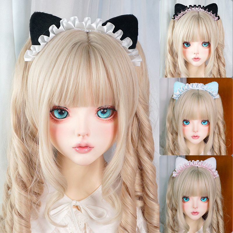 手作KC原创多色猫耳朵头饰花边发箍女洛丽塔可爱女仆发饰情趣包邮